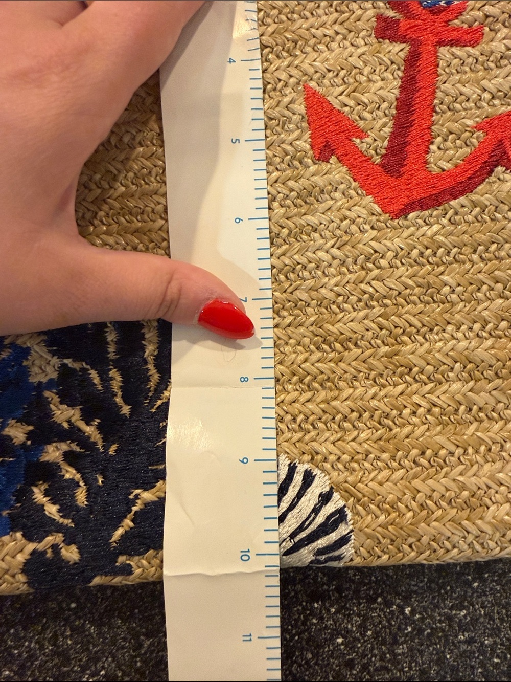 Vera Bradley Straw Crossbody with Red Anchor & Blue Coral Embroidery - beach - Picture 6 of 7